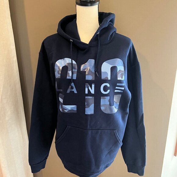 210 Lance Tops - Limited Edition, 210 Navy Blue Camo Hoodie- Lance Stewart, Size Medium